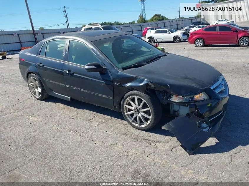 ACURA TL 2007, VIN 19UUA66287A015104
