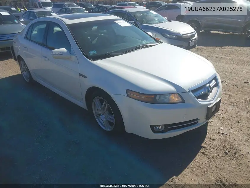 ACURA TL 2007, VIN 19UUA66237A025278