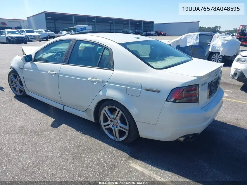 2008 ACURA TL VIN 19UUA76578A048595 — фото 3