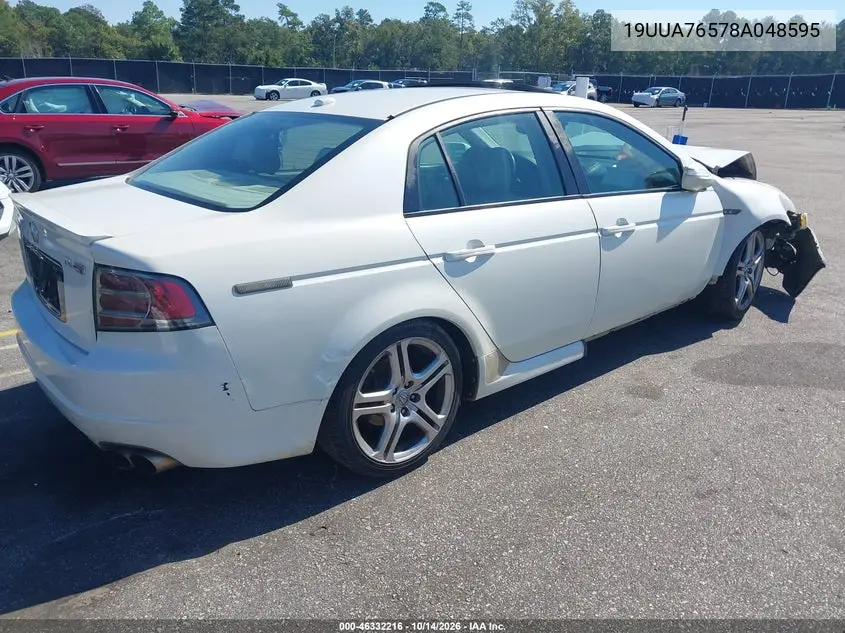 2008 ACURA TL VIN 19UUA76578A048595 — фото 4