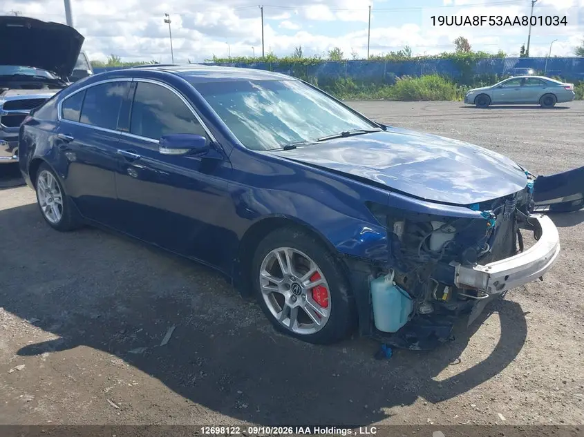 ACURA TL 2010, VIN 19UUA8F53AA801034