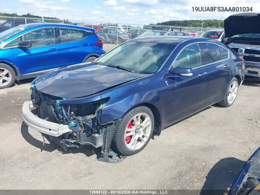 2010 ACURA TL VIN 19UUA8F53AA801034 — фото 2