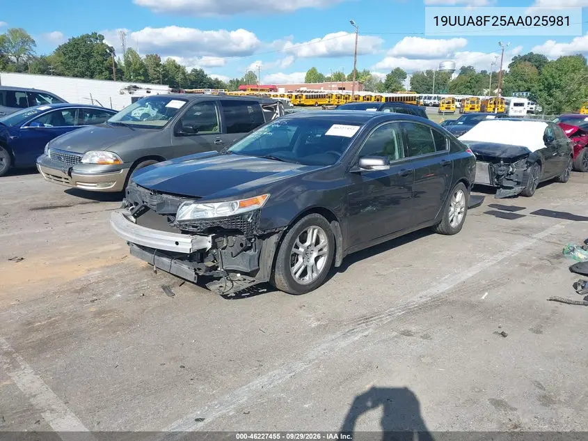 2010 ACURA TL VIN 19UUA8F25AA025981 — фото 2
