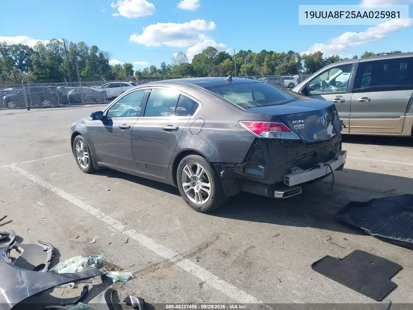 2010 ACURA TL VIN 19UUA8F25AA025981 — фото 3