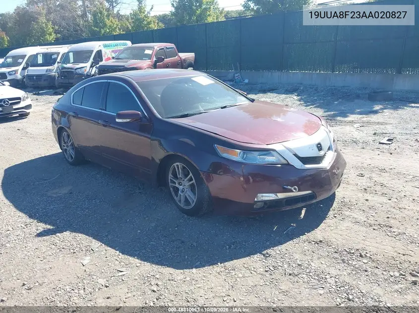 ACURA TL 2010, VIN 19UUA8F23AA020827