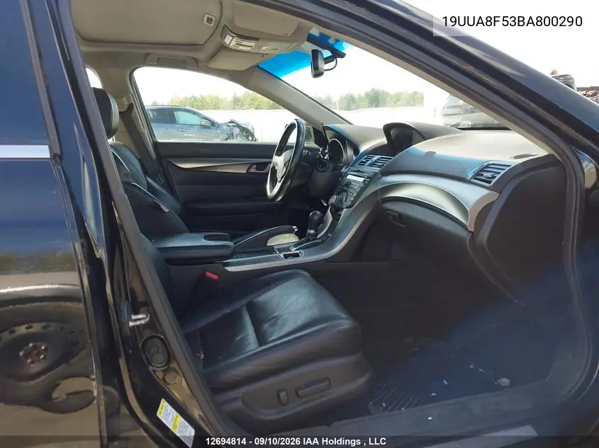 2011 ACURA TL VIN 19UUA8F53BA800290 — фото 5