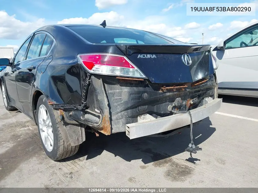 2011 ACURA TL VIN 19UUA8F53BA800290 — фото 6