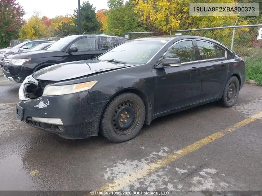 2011 ACURA TL VIN 19UUA8F2XBA800373 — фото 2