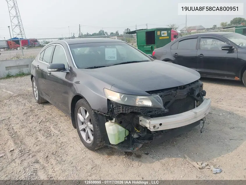 ACURA TL 2012, VIN 19UUA8F58CA800951