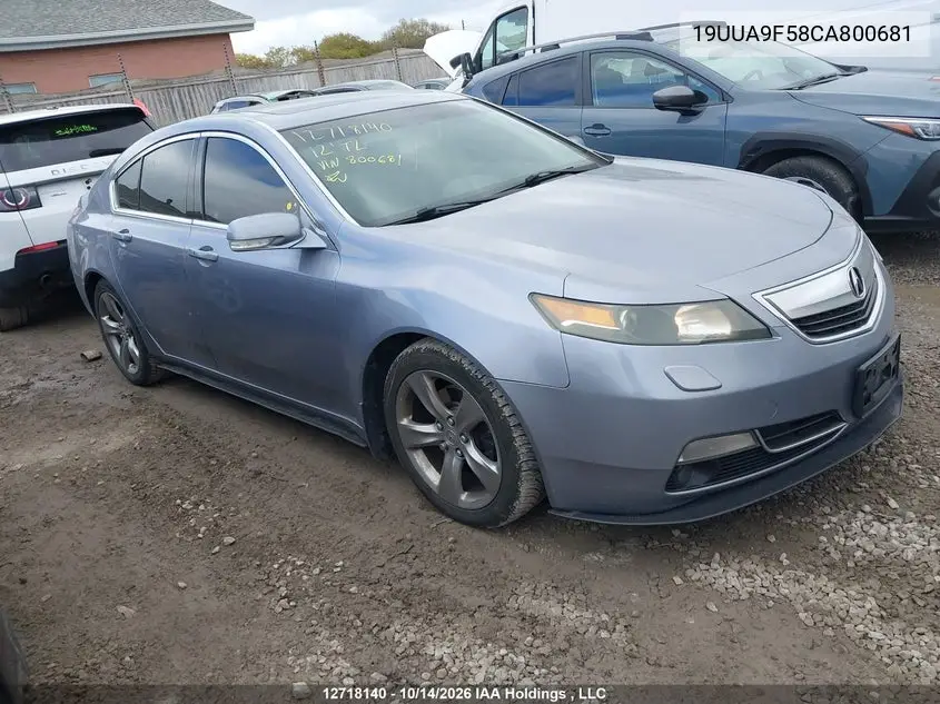 ACURA TL 2012, VIN 19UUA9F58CA800681