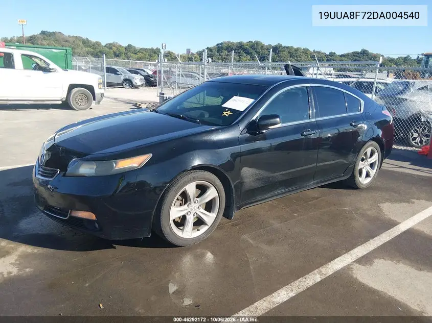 2013 ACURA TL VIN 19UUA8F72DA004540 — фото 2