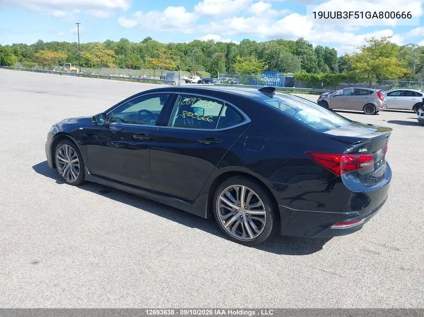 2016 ACURA TLX VIN 19UUB3F51GA800666 — фото 3