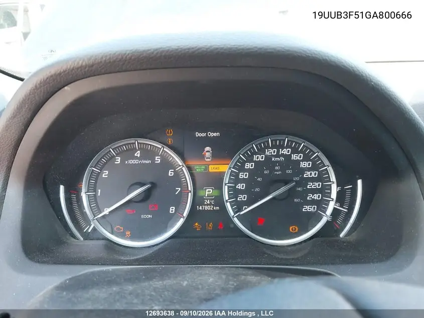 2016 ACURA TLX VIN 19UUB3F51GA800666 — фото 7