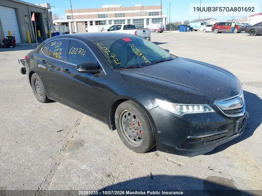 ACURA TLX 2016, VIN 19UUB3F57GA801692
