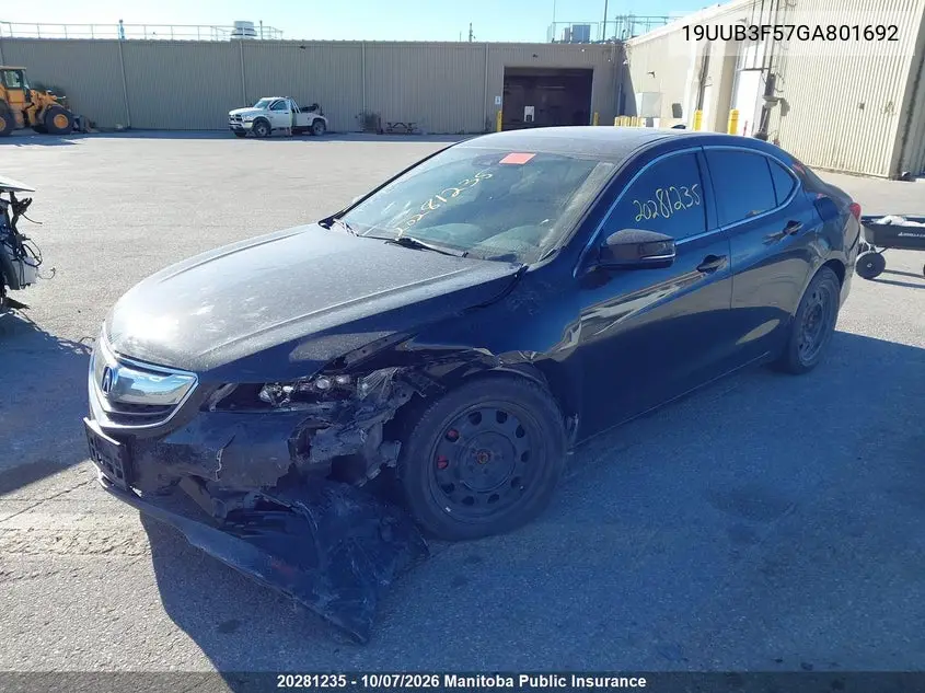 2016 ACURA TLX VIN 19UUB3F57GA801692 — фото 2