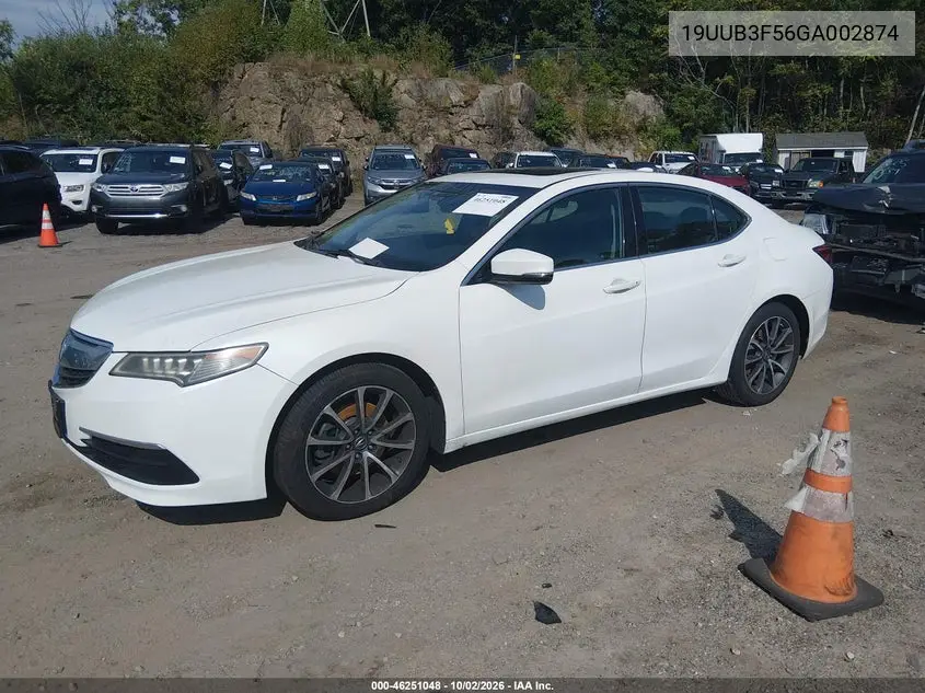 2016 ACURA TLX VIN 19UUB3F56GA002874 — фото 2