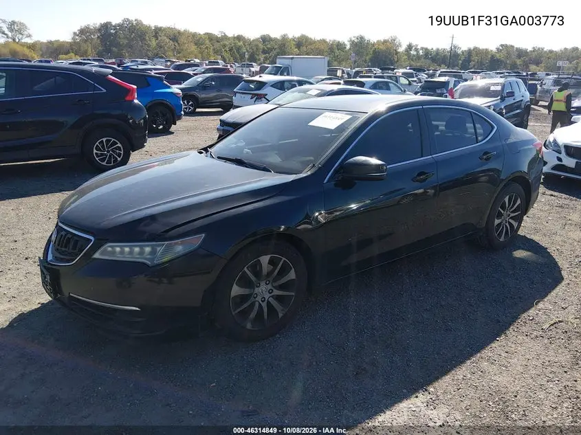 2016 ACURA TLX VIN 19UUB1F31GA003773 — фото 2