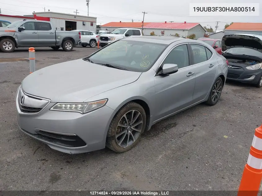 2017 ACURA TLX VIN 19UUB3F30HA800514 — фото 2