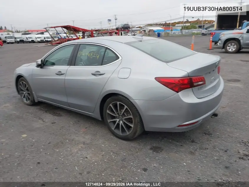 2017 ACURA TLX VIN 19UUB3F30HA800514 — фото 3