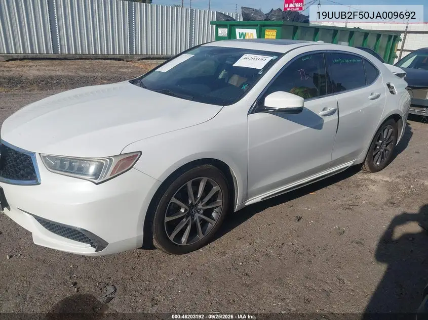 2018 ACURA TLX VIN 19UUB2F50JA009692 — фото 2