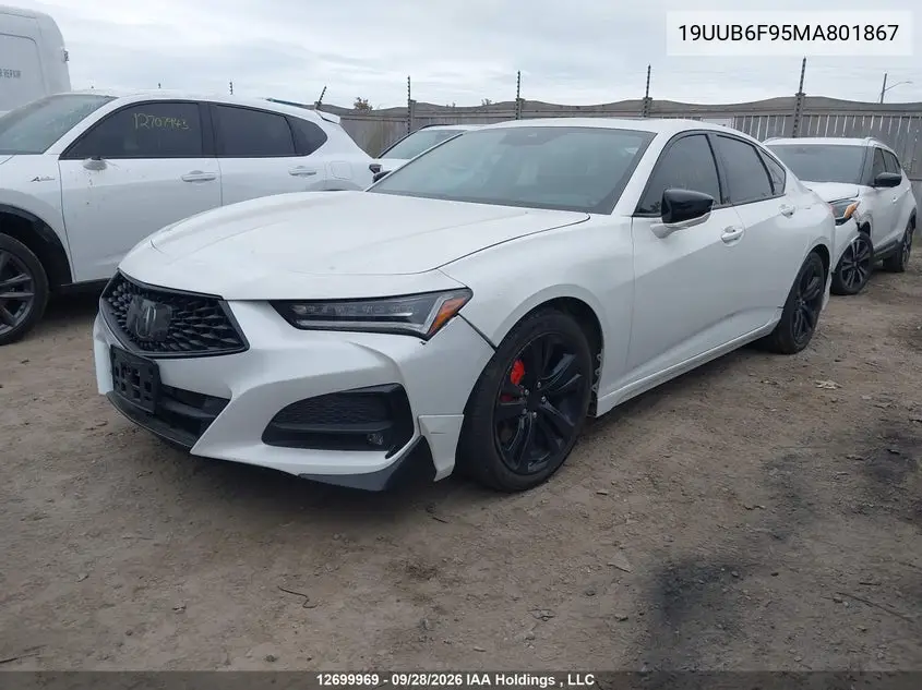 2021 ACURA TLX VIN 19UUB6F95MA801867 — фото 2