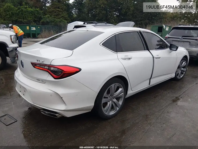 2021 ACURA TLX VIN 19UUB6F45MA004846 — фото 4