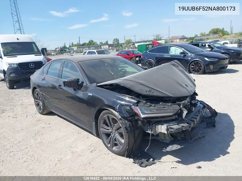ACURA TLX 2022, VIN 19UUB6F52NA800173