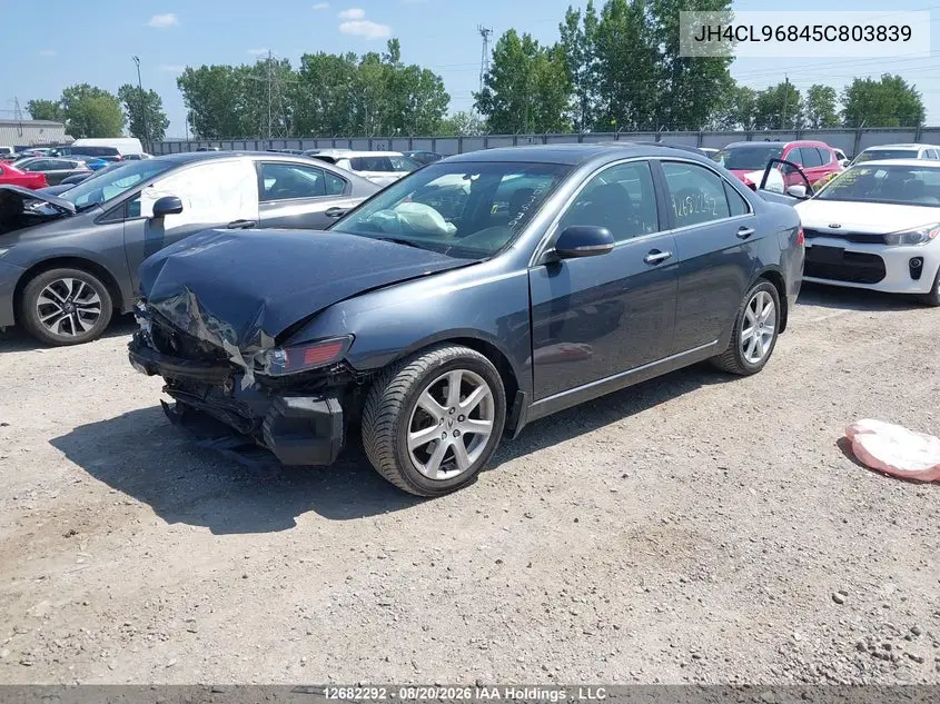 2005 ACURA TSX VIN JH4CL96845C803839 — фото 2