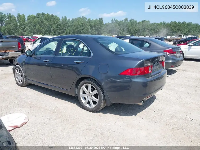 2005 ACURA TSX VIN JH4CL96845C803839 — фото 3