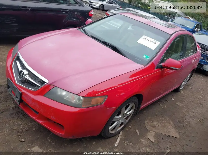 2005 ACURA TSX VIN JH4CL96815C032689 — фото 2