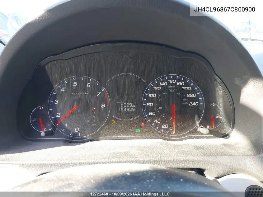 2007 ACURA TSX VIN JH4CL96867C800900 — фото 7