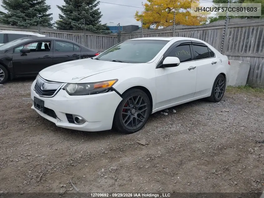 2012 ACURA TSX VIN JH4CU2F57CC801803 — фото 2