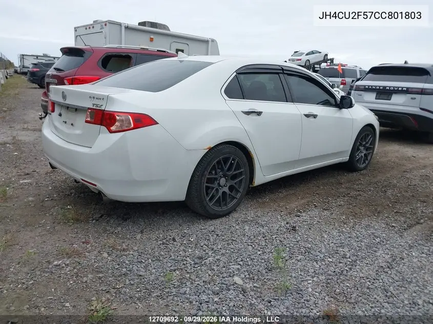 2012 ACURA TSX VIN JH4CU2F57CC801803 — фото 4