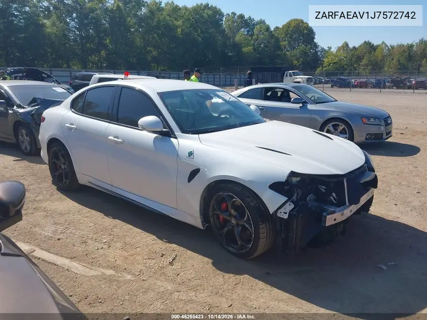 ALFA ROMEO GIULIA 2018, VIN ZARFAEAV1J7572742