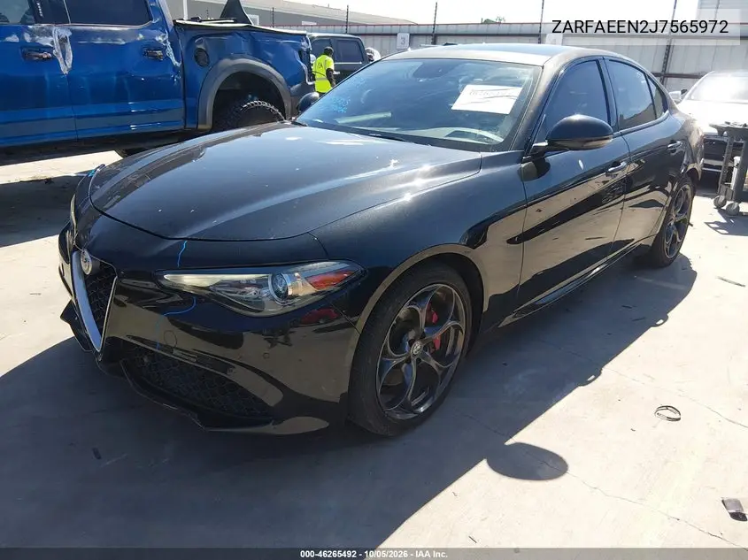 2018 ALFA ROMEO GIULIA VIN ZARFAEEN2J7565972 — фото 2