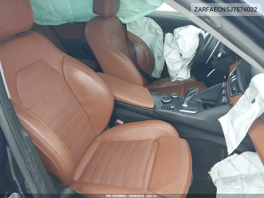 2018 ALFA ROMEO GIULIA VIN ZARFAECN5J7576032 — фото 5