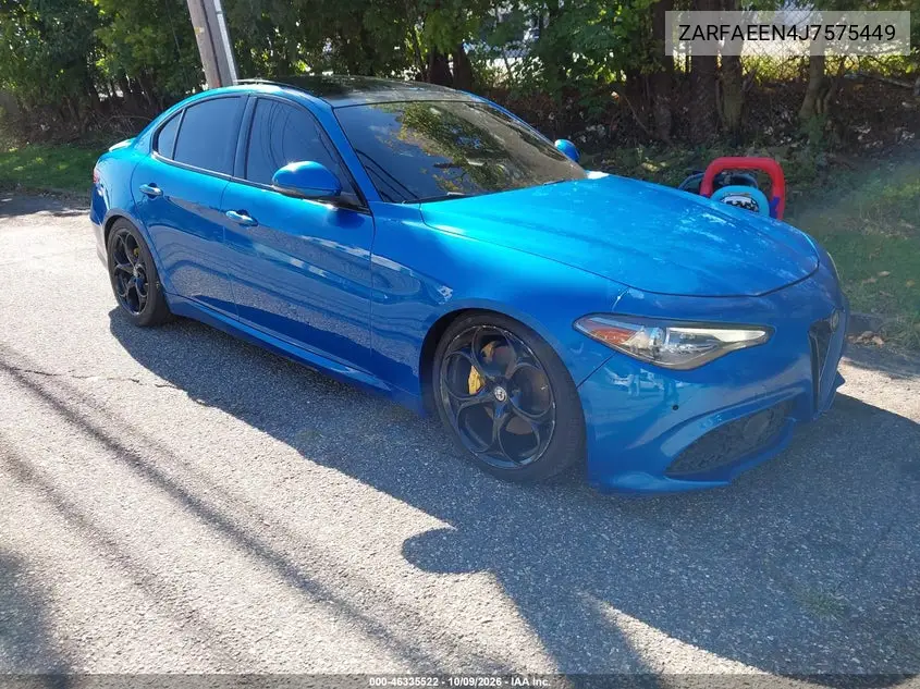 ALFA ROMEO GIULIA 2018, VIN ZARFAEEN4J7575449