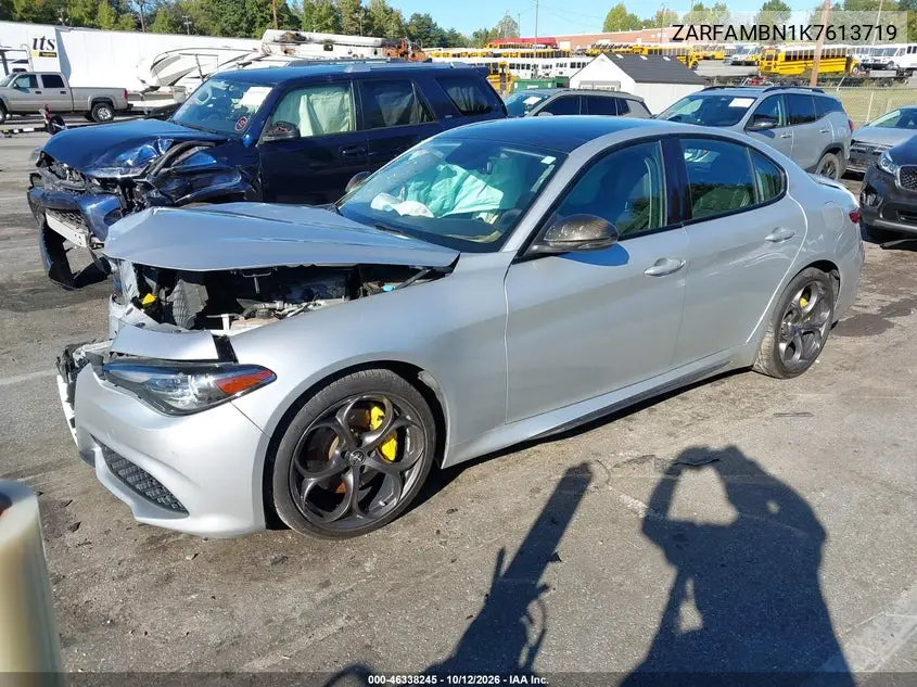 2019 ALFA ROMEO GIULIA VIN ZARFAMBN1K7613719 — фото 2