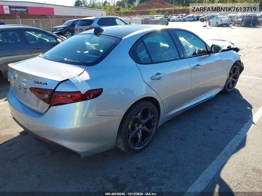 2019 ALFA ROMEO GIULIA VIN ZARFAMBN1K7613719 — фото 4