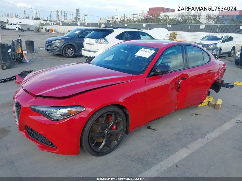 2020 ALFA ROMEO GIULIA VIN ZARFAMAN5L7634074 — фото 2