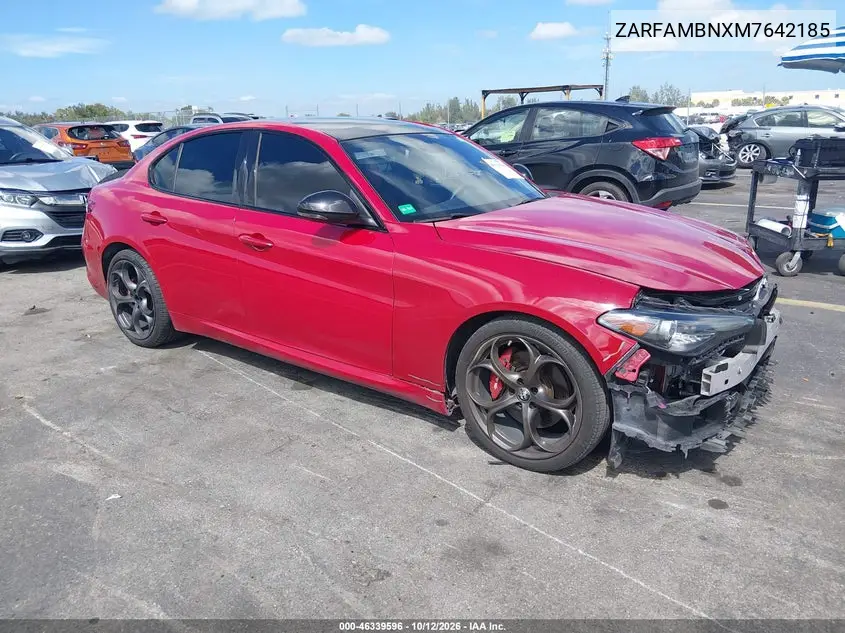 ALFA ROMEO GIULIA 2021, VIN ZARFAMBNXM7642185