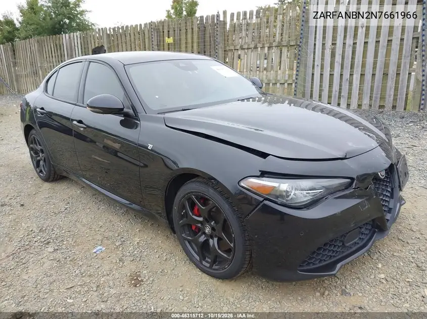 ALFA ROMEO GIULIA 2022, VIN ZARFANBN2N7661966