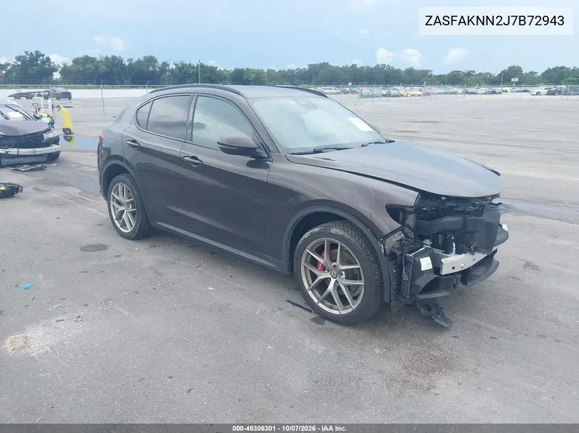 ALFA ROMEO STELVIO 2018, VIN ZASFAKNN2J7B72943