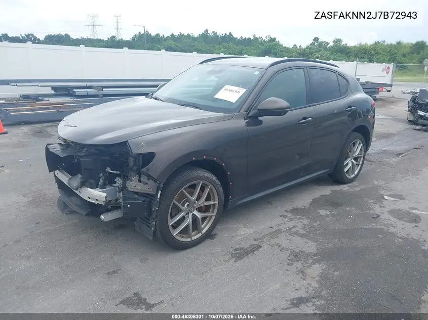 2018 ALFA ROMEO STELVIO VIN ZASFAKNN2J7B72943 — фото 2