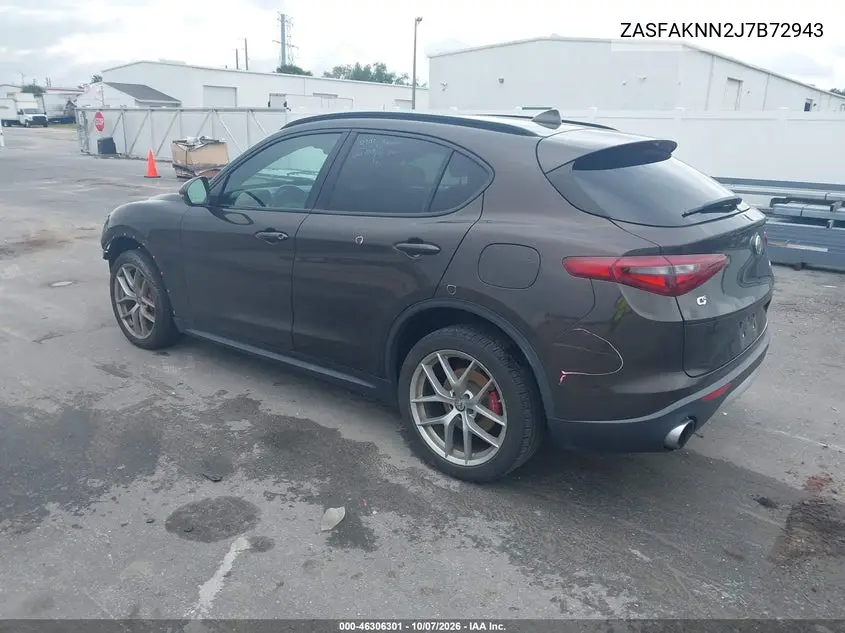 2018 ALFA ROMEO STELVIO VIN ZASFAKNN2J7B72943 — фото 3