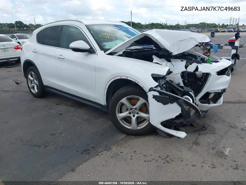 ALFA ROMEO STELVIO 2019, VIN ZASPAJAN7K7C49683