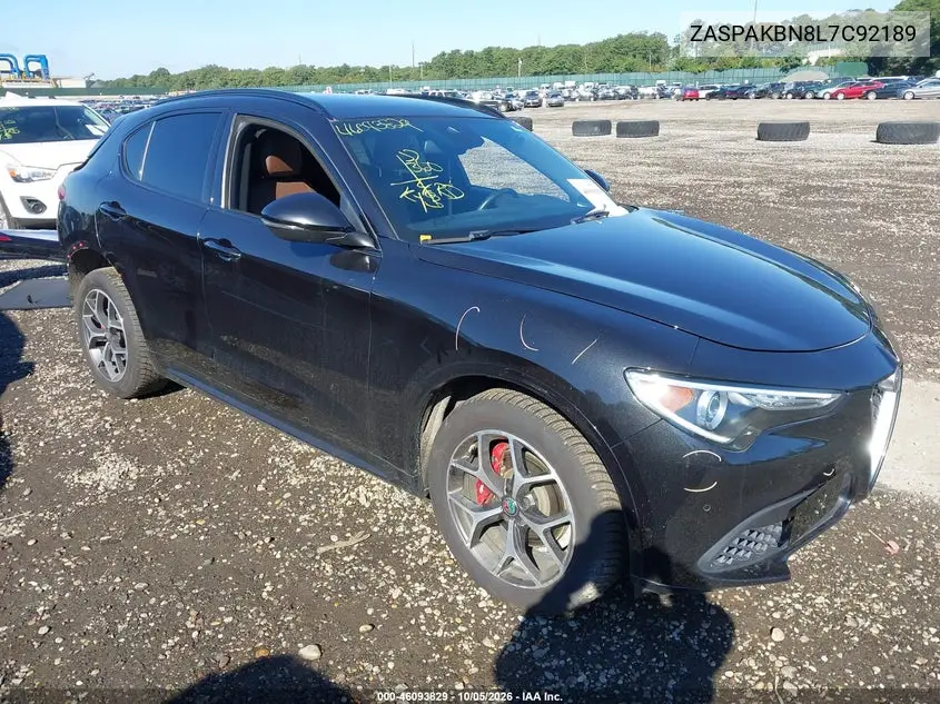 ALFA ROMEO STELVIO 2020, VIN ZASPAKBN8L7C92189