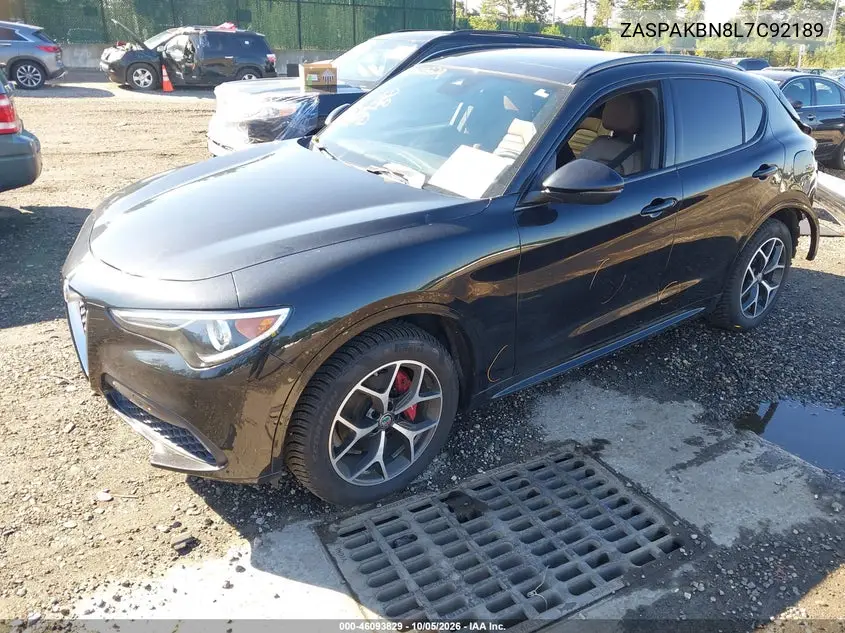 2020 ALFA ROMEO STELVIO VIN ZASPAKBN8L7C92189 — фото 2