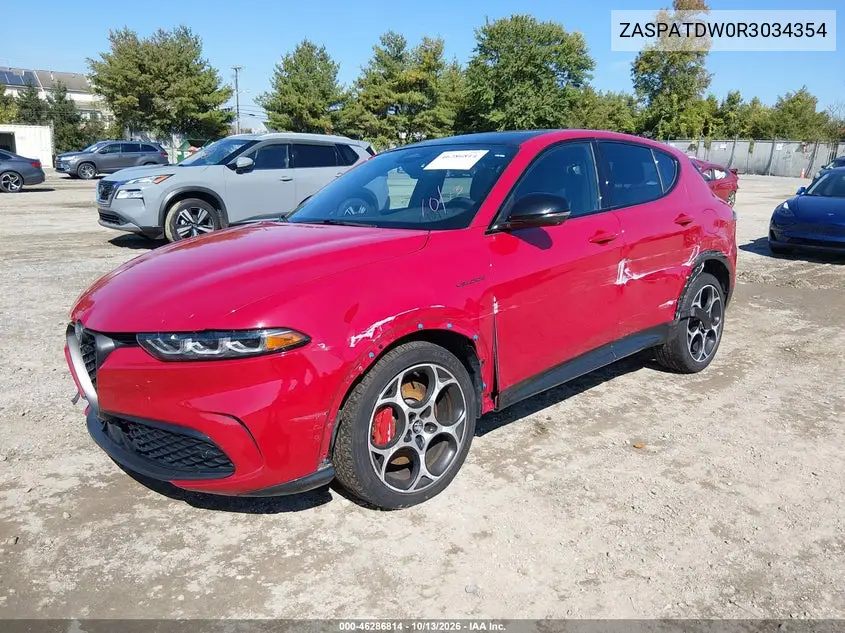2024 ALFA ROMEO TONALE VIN ZASPATDW0R3034354 — фото 2