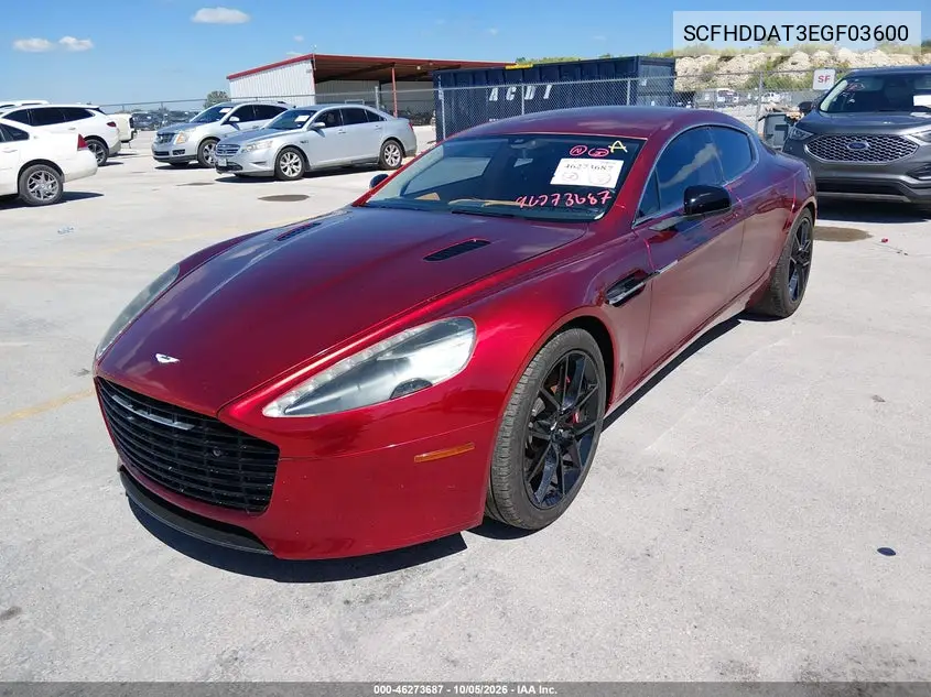 2014 ASTON MARTIN RAPIDE VIN SCFHDDAT3EGF03600 — фото 2